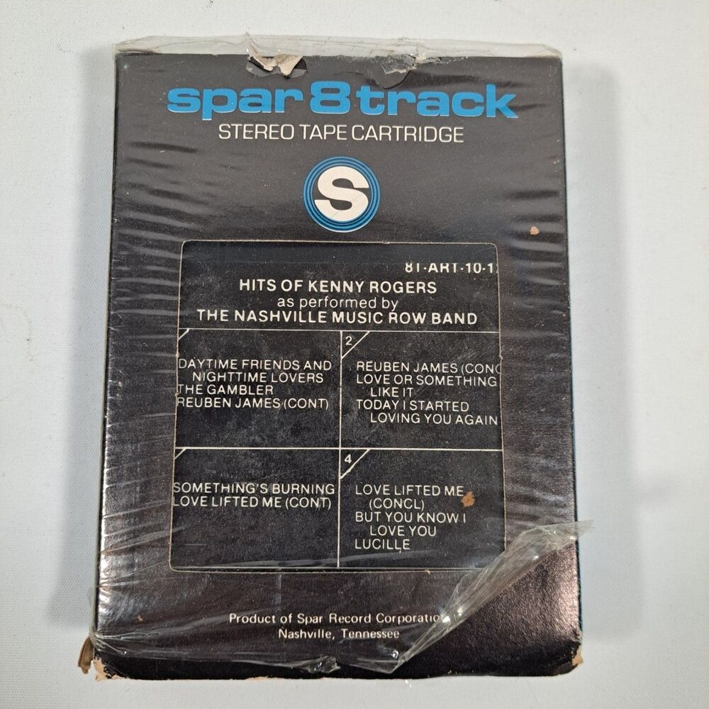 Hits of Kenny Rogers Nashville Music Row Band 8-Track Tape 1979 Artco Untested